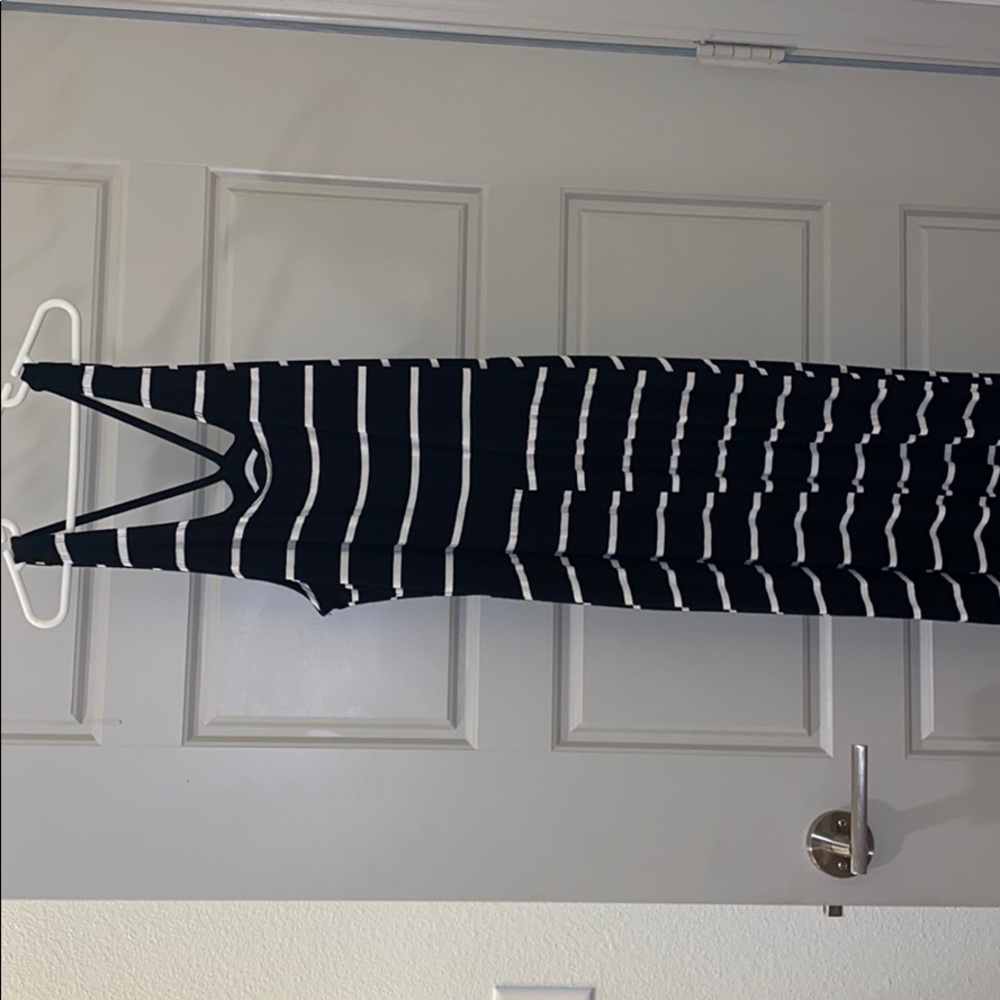 Black striped maxi dress